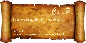 Cservenyák Piroska névjegykártya
