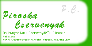 piroska cservenyak business card